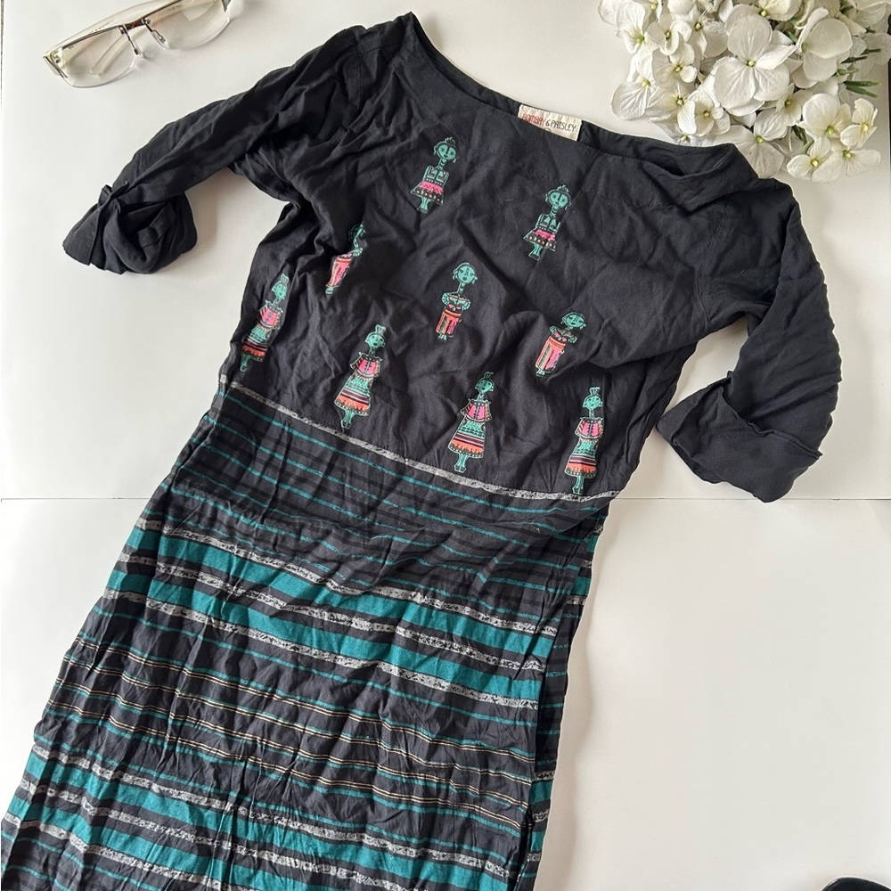 Bombay Paisley navy blue sleeveless dress